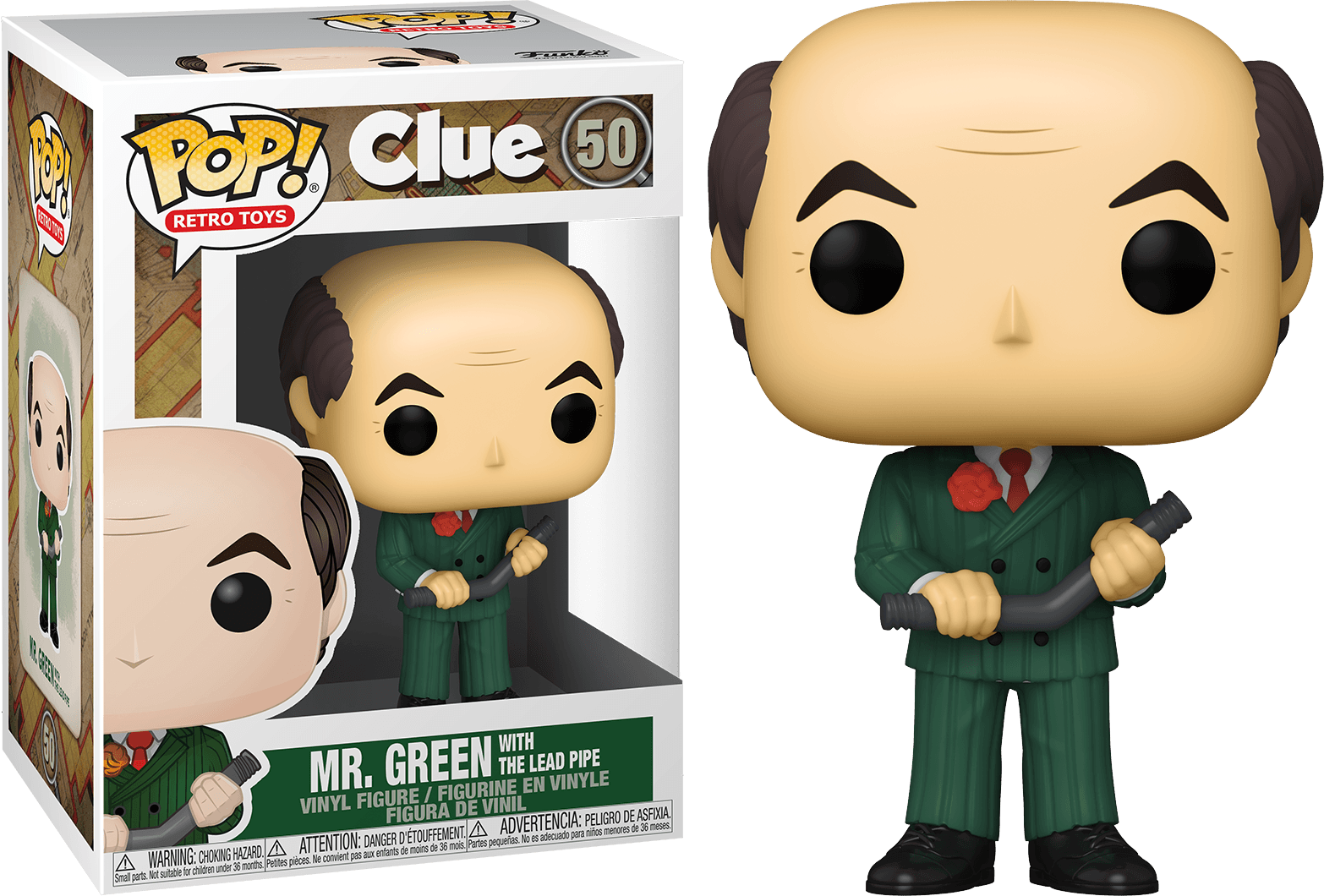 FUN51453 Clue - Mr Green with Lead Pipe Pop! Vinyl - Funko - Titan Pop Culture