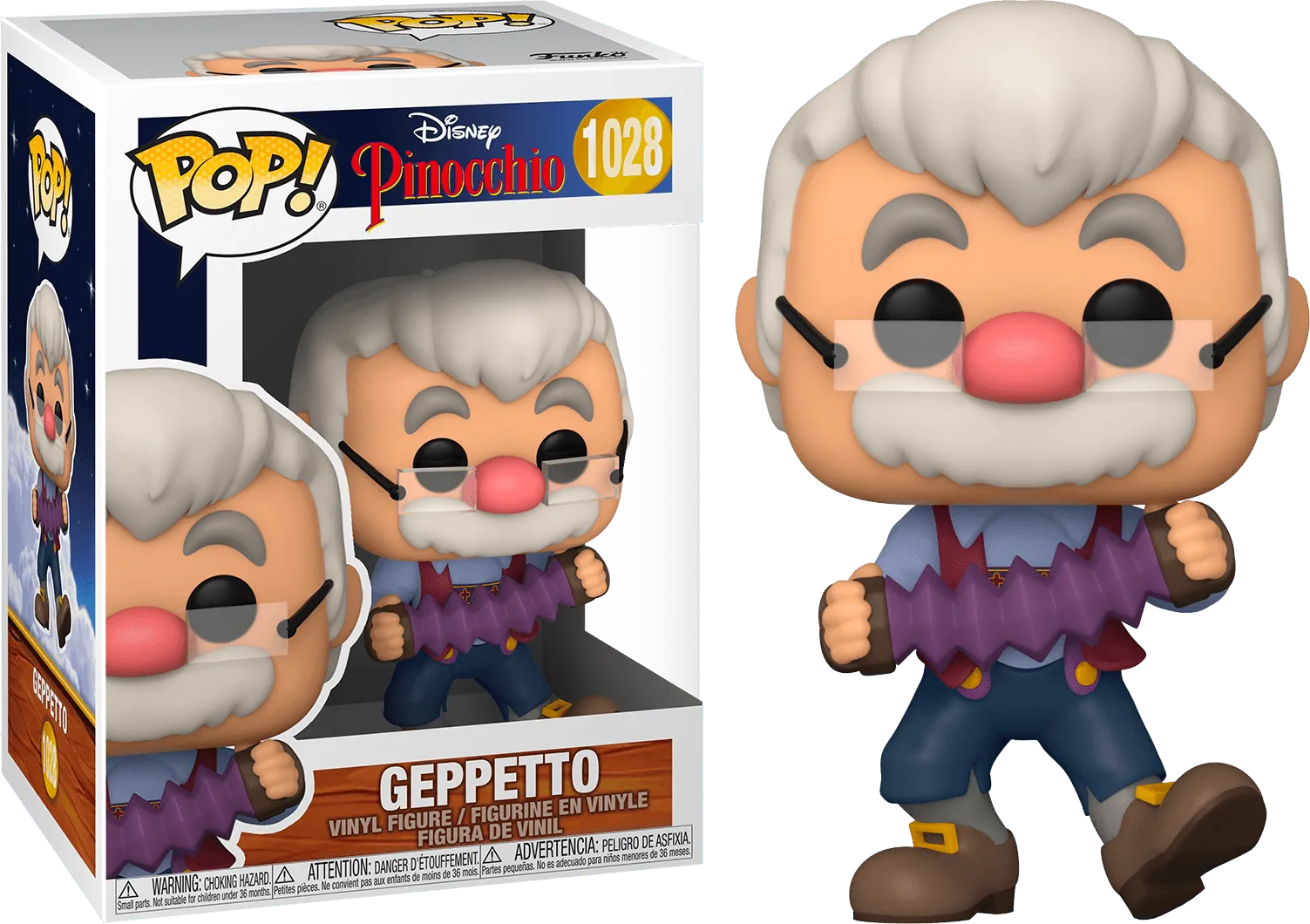 FUN51536 Pinocchio - Gepetto with Accordion 80th Anniversary Pop! Vinyl - Funko - Titan Pop Culture