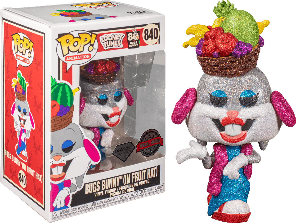 FUN51731 Looney Tunes - Bugs Fruit Hat Diamond Glitter US Exclusive Pop! Vinyl [RS] - Funko - Titan Pop Culture