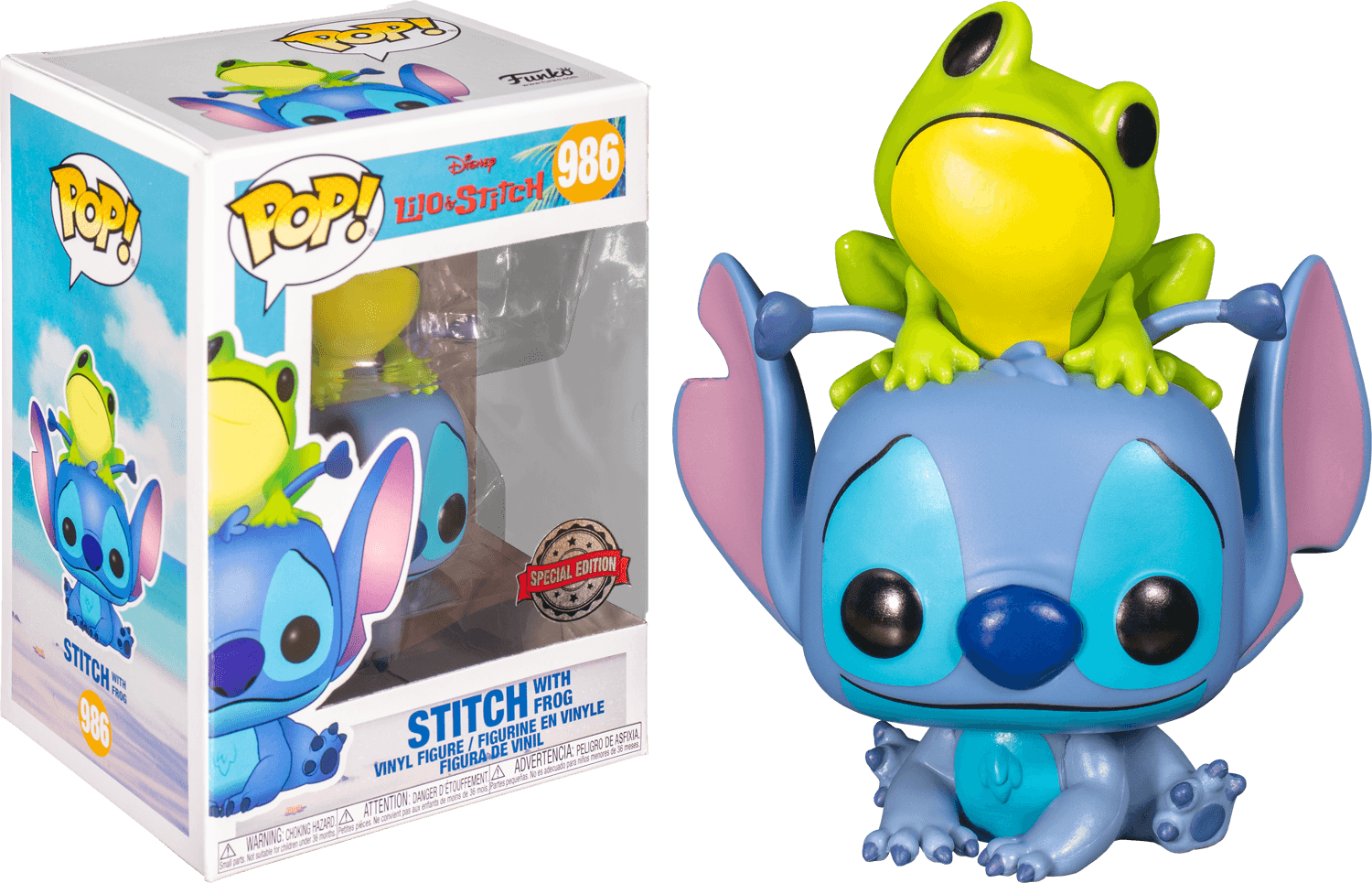 FUN51795 Lilo & Stitch - Stitch with Frog US Exclusive Pop! Vinyl [RS] - Funko - Titan Pop Culture