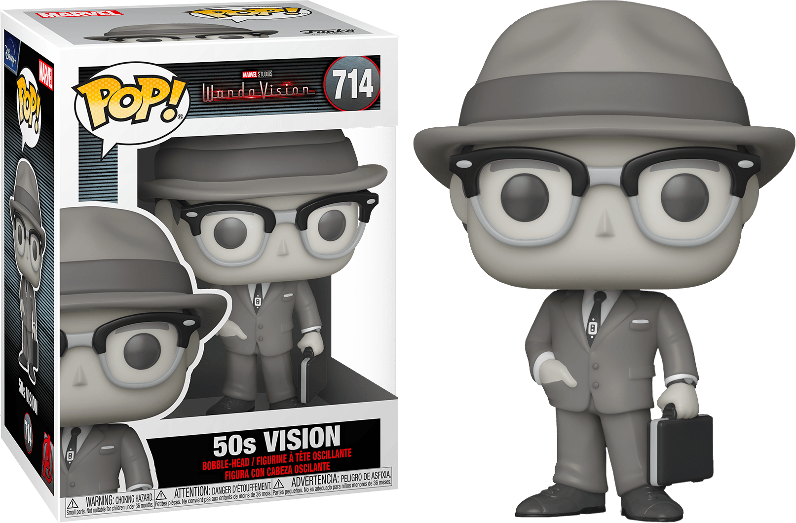 FUN52043 WandaVision - 50's Vision Black & White (with chase) Pop! Vinyl - Funko - Titan Pop Culture