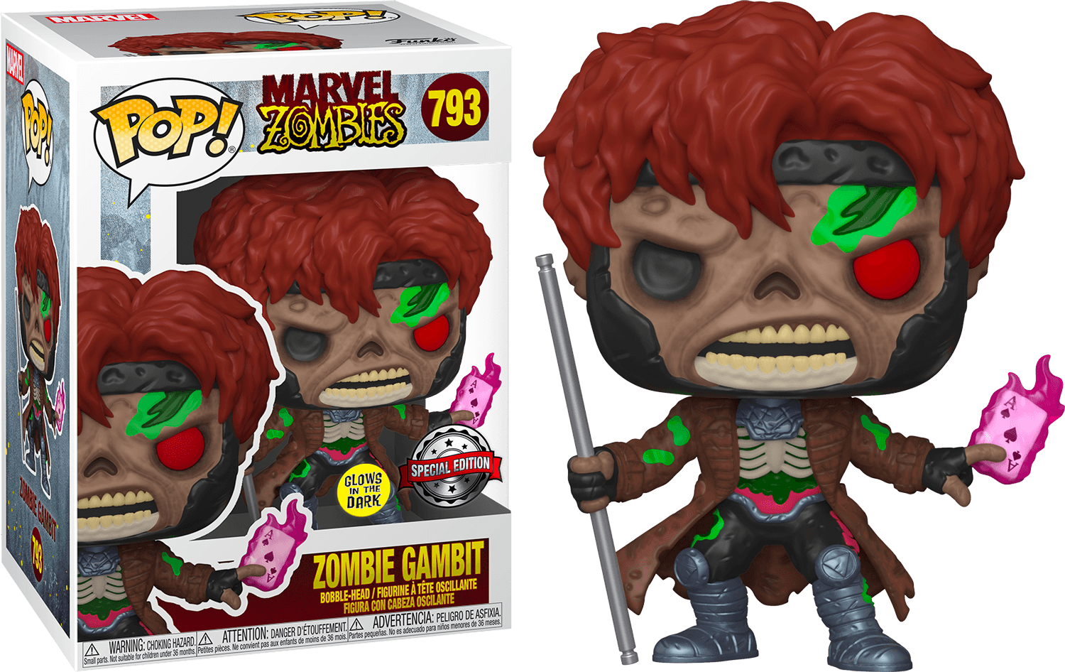 FUN52262 Marvel Zombies - Gambit Glow US Exclusive Pop! Vinyl [RS] - Funko - Titan Pop Culture