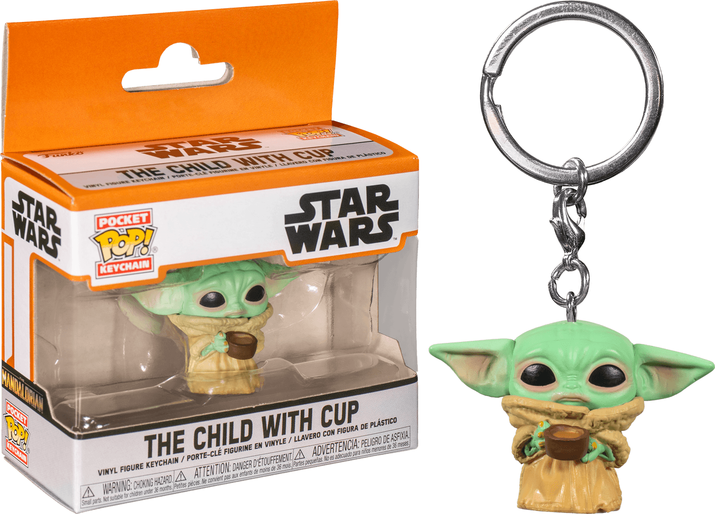 FUN53042 Star Wars: The Mandalorian - The Child with Cup Pocket Pop! Keychain - Funko - Titan Pop Culture