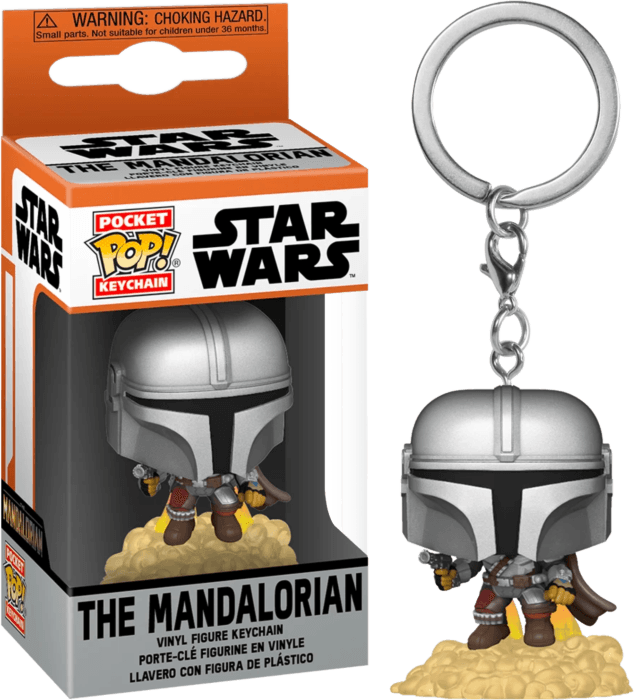 FUN53046 Star Wars: The Mandalorian - Mandalorian with Blaster Pocket Pop! Keychain - Funko - Titan Pop Culture