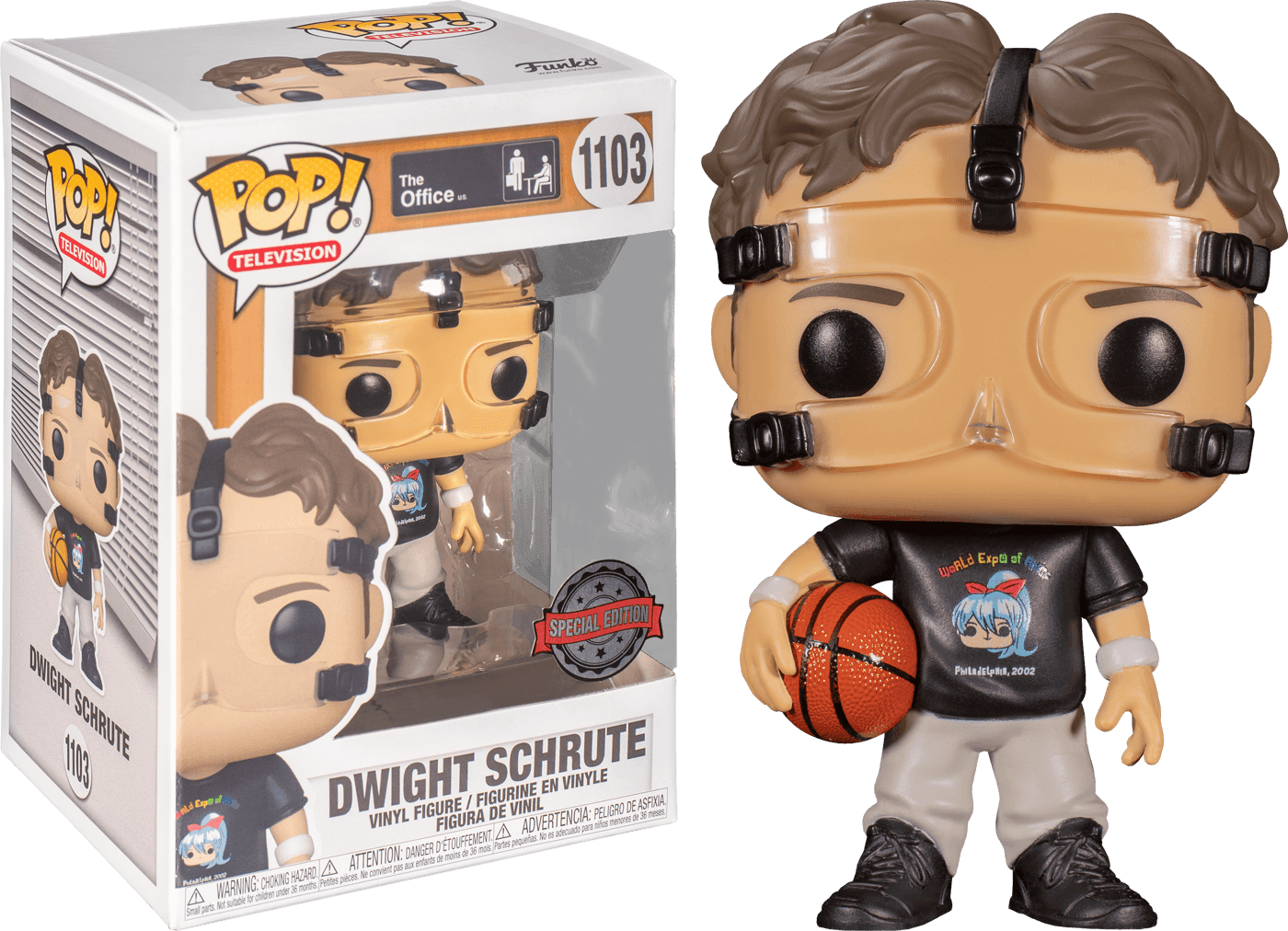 FUN55048 The Office - Basketball Dwight (with chase) US Exclusive Pop! Vinyl [RS] - Funko - Titan Pop Culture