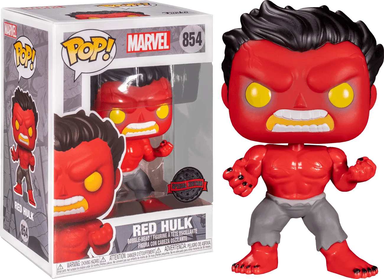 FUN55084 Hulk - Red Hulk (with chase) US Exclusive Pop! Vinyl [RS] - Funko - Titan Pop Culture