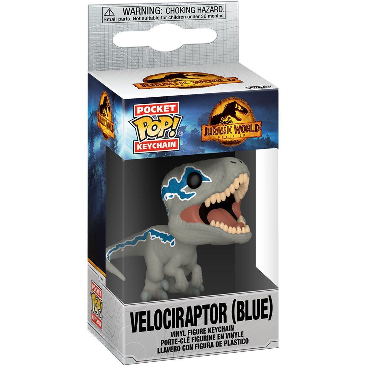 FUN55299 Jurassic World 3: Dominion - Velociraptor (Blue) Pocket Pop! Keychain - Funko - Titan Pop Culture