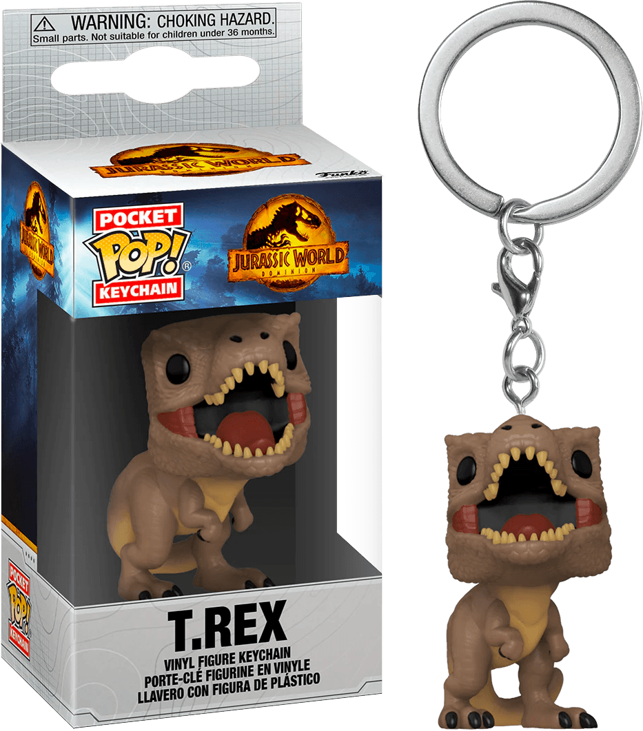 FUN55300 Jurassic World 3: Dominion - T.Rex Pocket Pop! Keychain - Funko - Titan Pop Culture