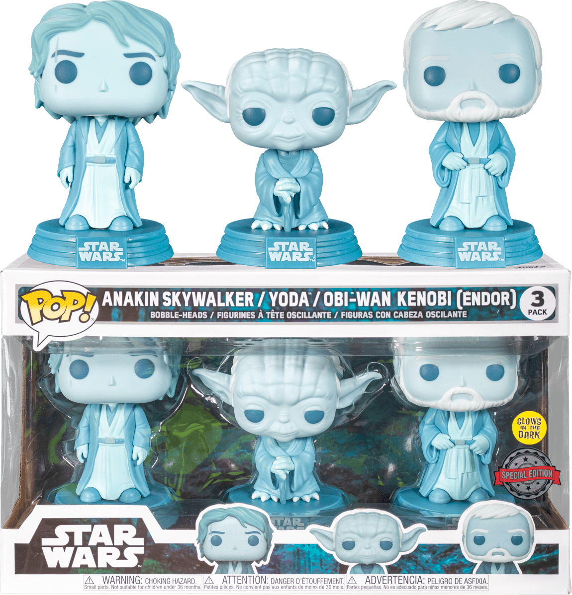 FUN55624 Star Wars - Across the Galaxy: Force Ghost Glow US Exclusive Pop! 3-pack [RS] - Funko - Titan Pop Culture