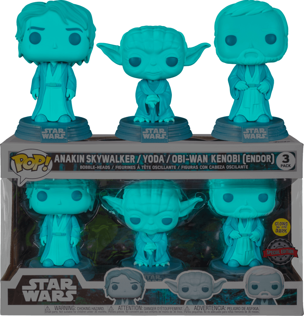 FUN55624 Star Wars - Across the Galaxy: Force Ghost Glow US Exclusive Pop! 3-pack [RS] - Funko - Titan Pop Culture