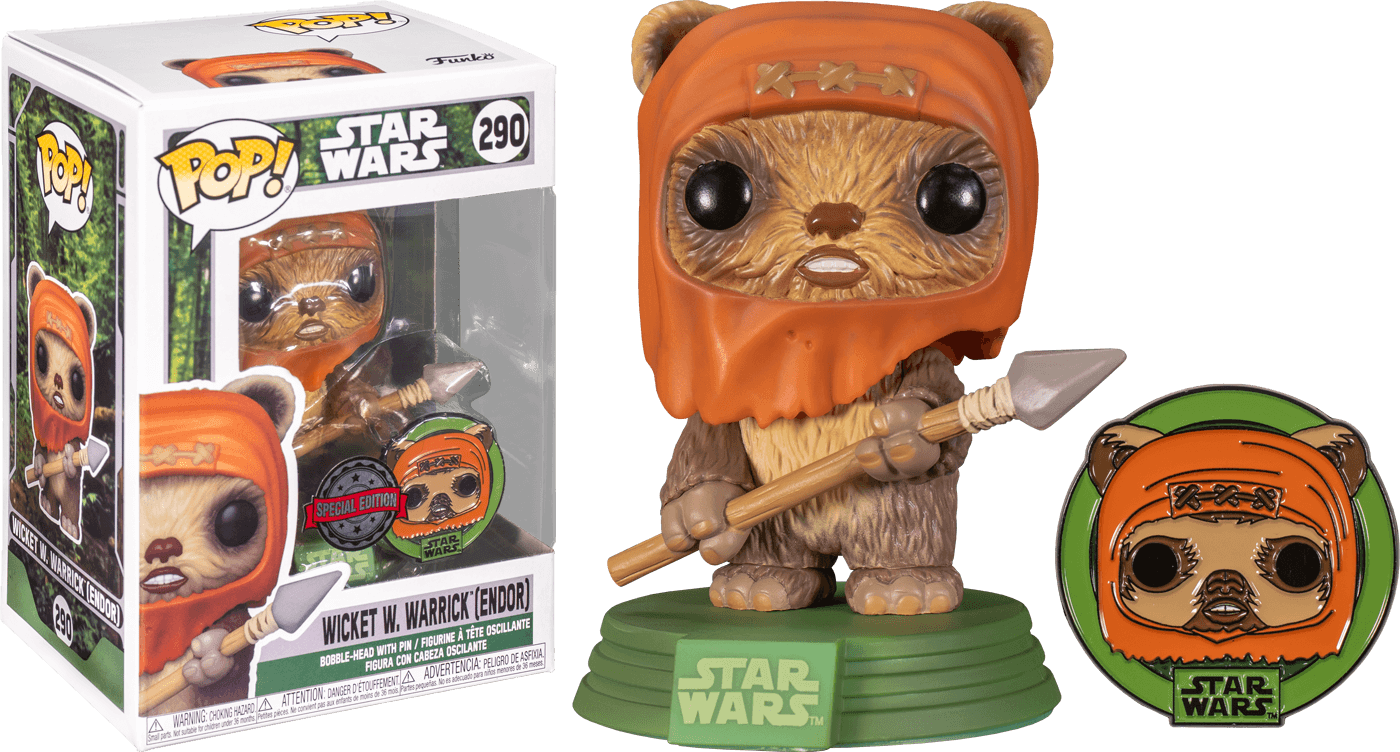 FUN55689 Star Wars: Across the Galaxy - Wicket US Exclusive Pop! Vinyl with Pin [RS] - Funko - Titan Pop Culture