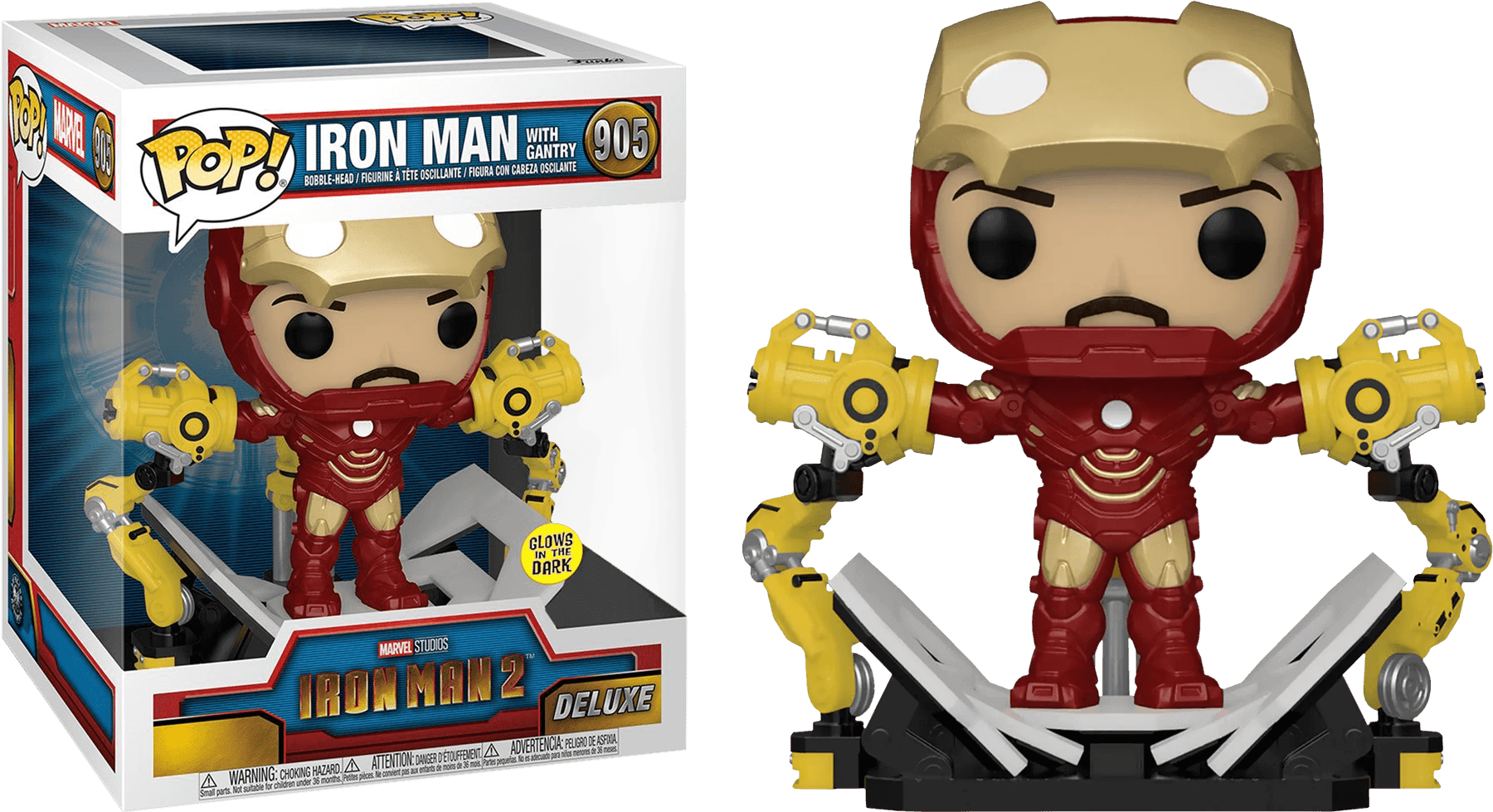 FUN56772 Iron Man 2 - Iron Man Mark IV with Gantry Glow Pop! Deluxe - Funko - Titan Pop Culture