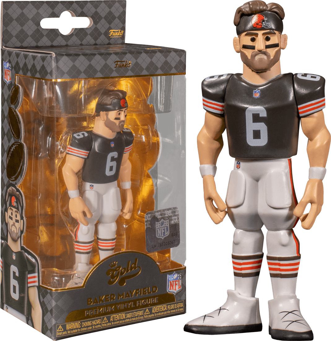 FUN57285 NFL: Browns - Baker Mayfield (with chase) 5" Vinyl Gold - Funko - Titan Pop Culture