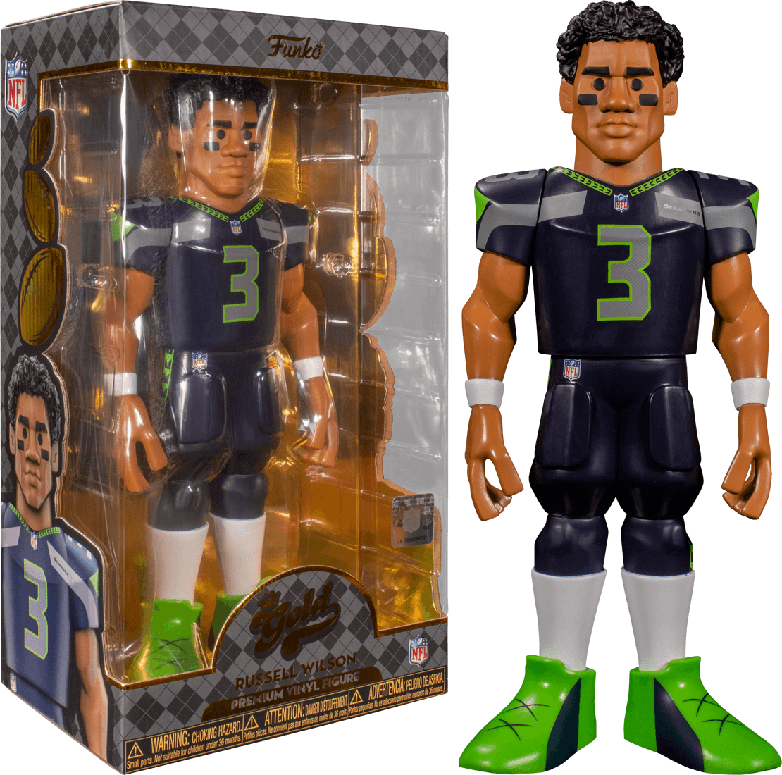 FUN57288 NFL: Seahawks - Russel Wilson (with chase) 12" Vinyl Gold - Funko - Titan Pop Culture