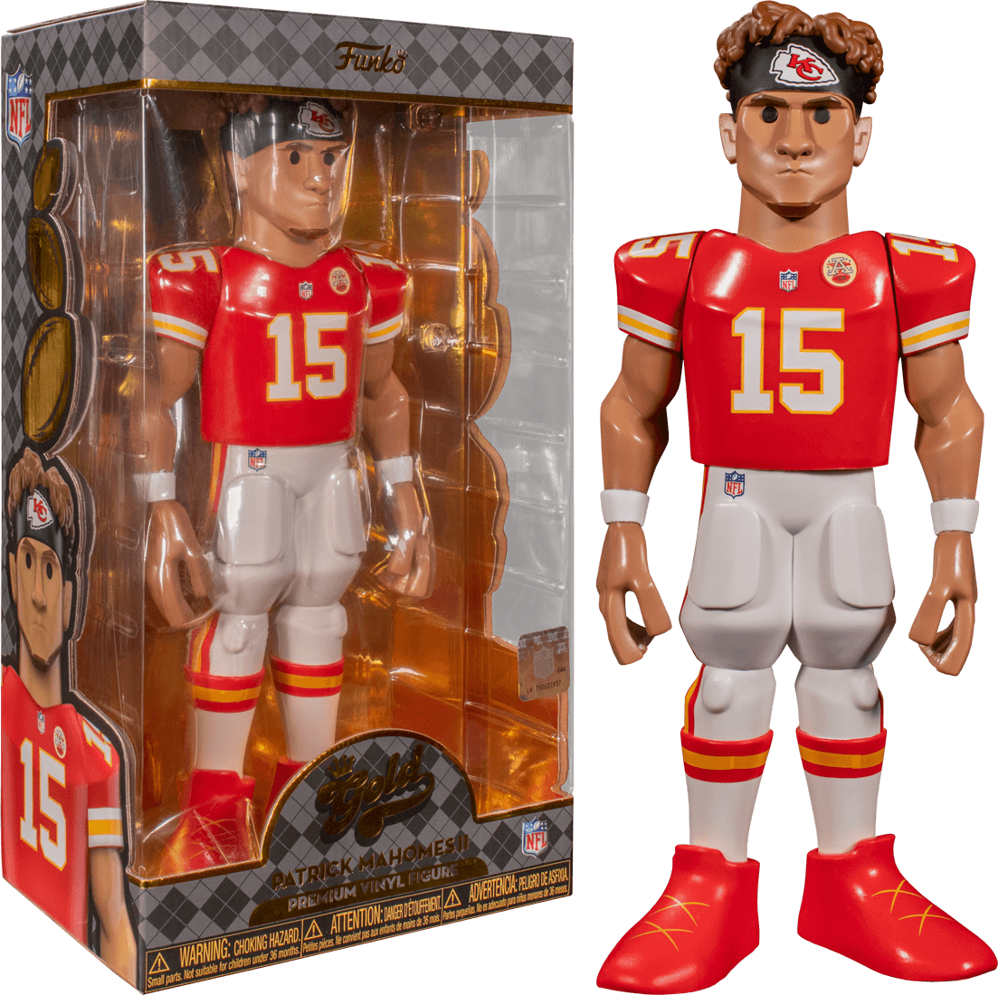 FUN57289 NFL: Chiefs - Patrick Mahomes (with chase) 12" Vinyl Gold - Funko - Titan Pop Culture