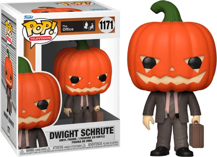 FUN57393 The Office - Dwight with Pumpkinhead Pop! Vinyl - Funko - Titan Pop Culture