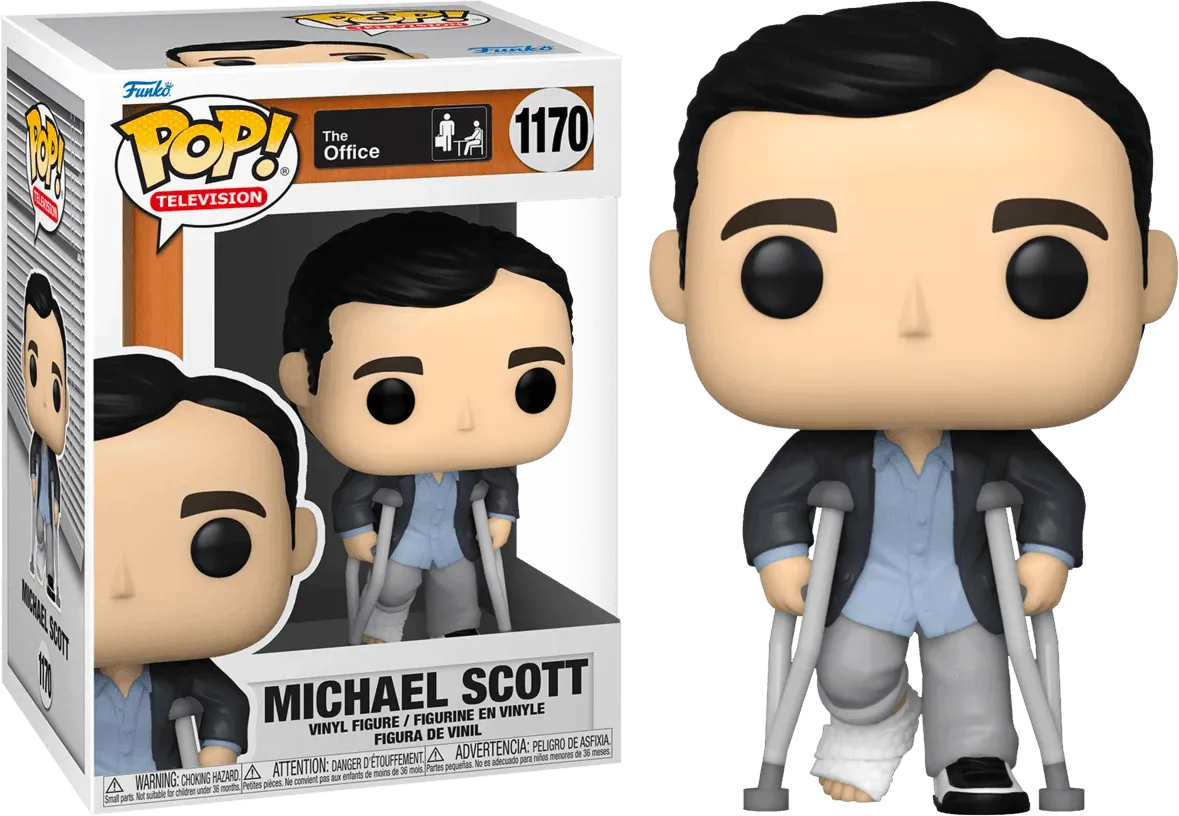 FUN57396 The Office - Michael with Crutches Pop! Vinyl - Funko - Titan Pop Culture