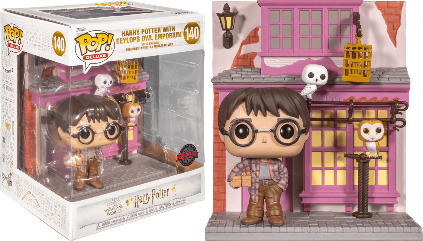 FUN58135 Harry Potter - Madam Malkin's Owl Emporium with Harry Diagon Alley US Exclusive Pop! Deluxe [RS] - Funko - Titan Pop Culture