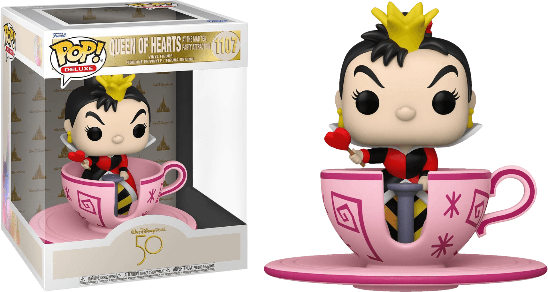 FUN58963 Disney World - Queen of Hearts Teacup Ride 50th Anniversary US Exclusive Pop! Ride [RS] - Funko - Titan Pop Culture