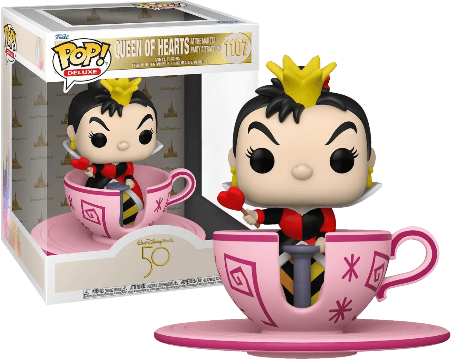 FUN58963 Disney World - Queen of Hearts Teacup Ride 50th Anniversary US Exclusive Pop! Ride [RS] - Funko - Titan Pop Culture