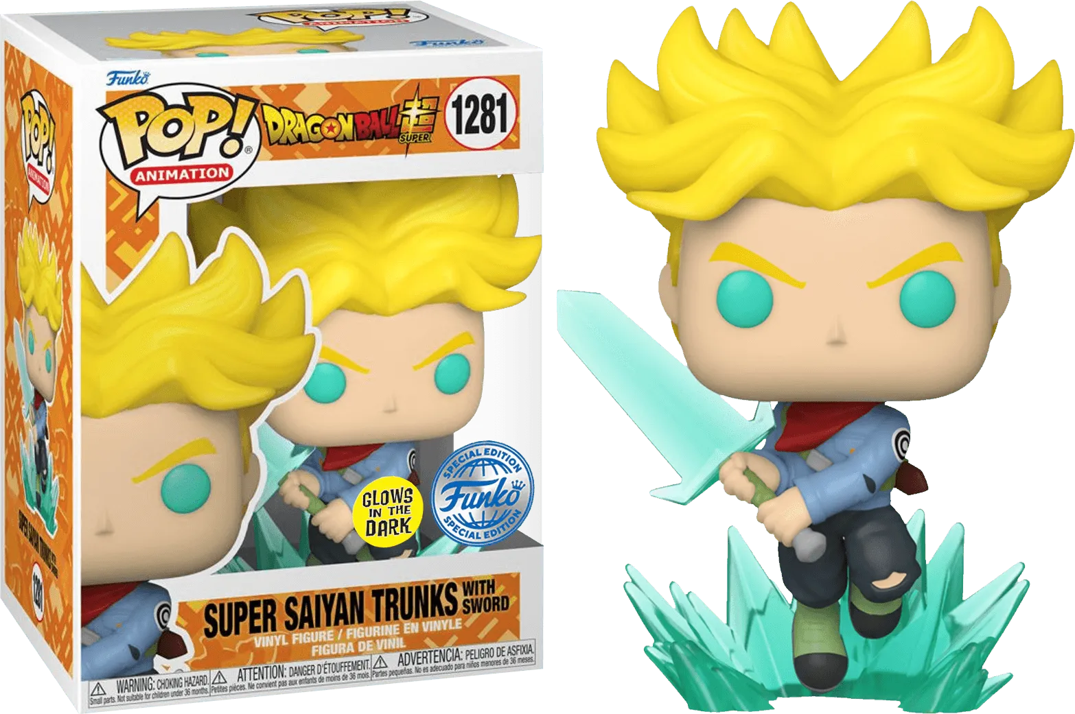 FUN60245 Dragon Ball Super - Super Saiyan Trunks with Sword Glow US Exclusive Pop! Vinyl [RS] - Funko - Titan Pop Culture