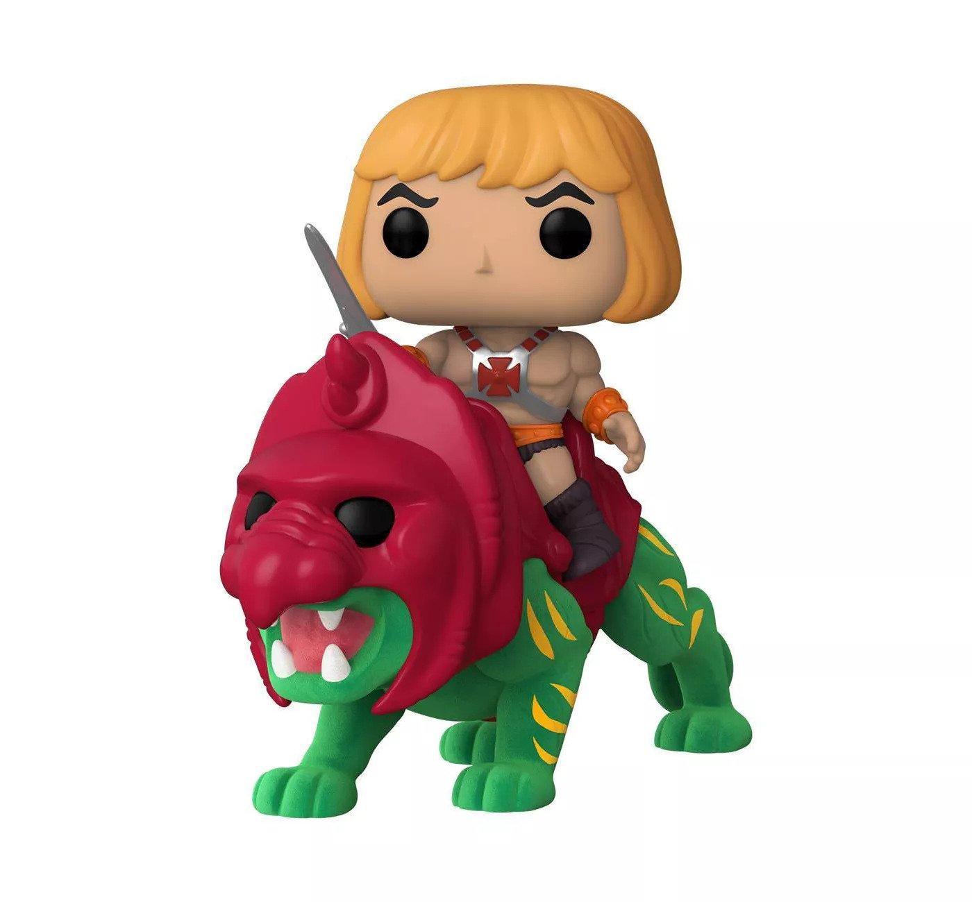 FUN61035 Masters of the Universe - He-Man on Battlecat Flocked US Exclusive Pop! Ride [RS] - Funko - Titan Pop Culture