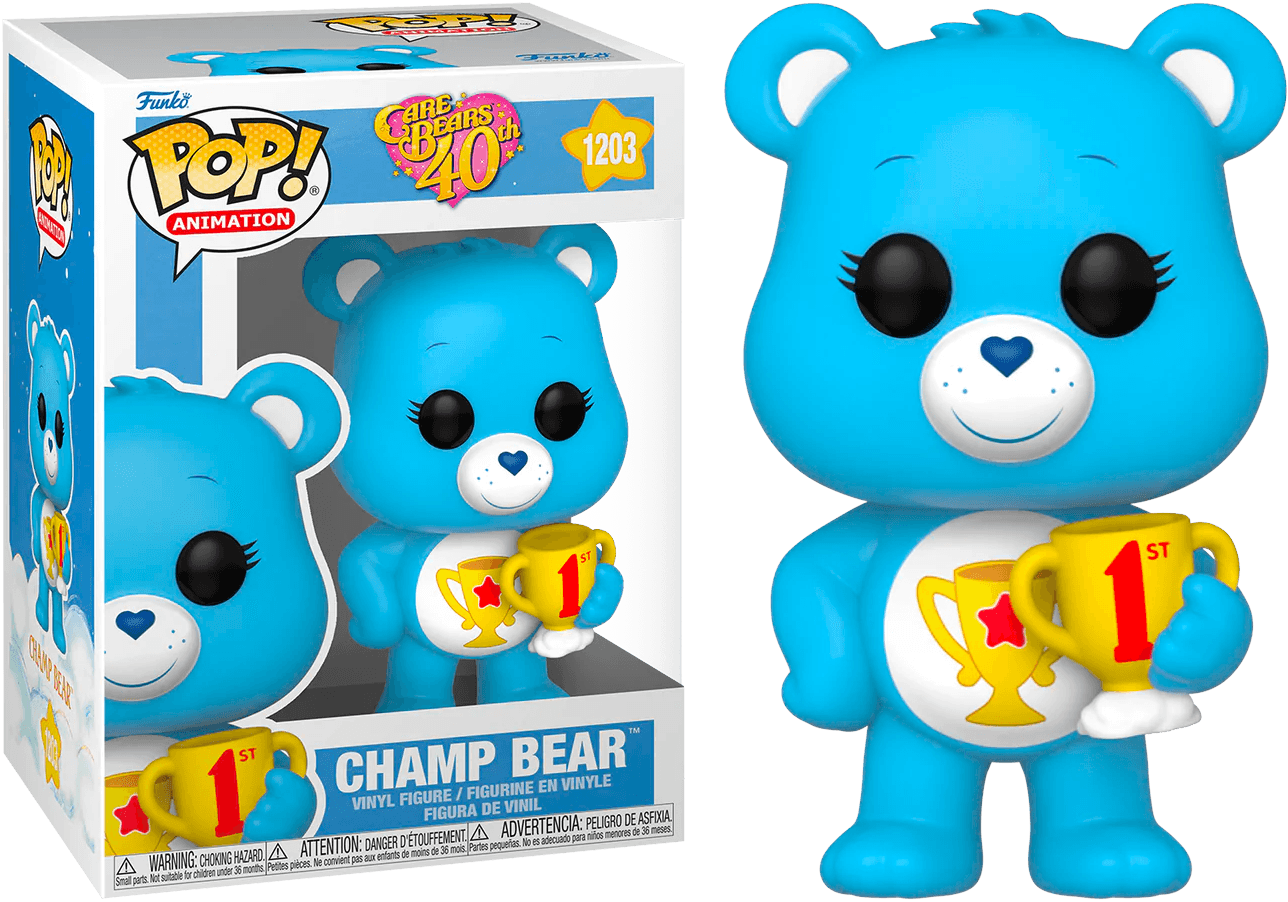 FUN61555 Care Bears 40th Anniversary - Champ Bear (with chase) Pop! Vinyl - Funko TBA - Titan Pop Culture