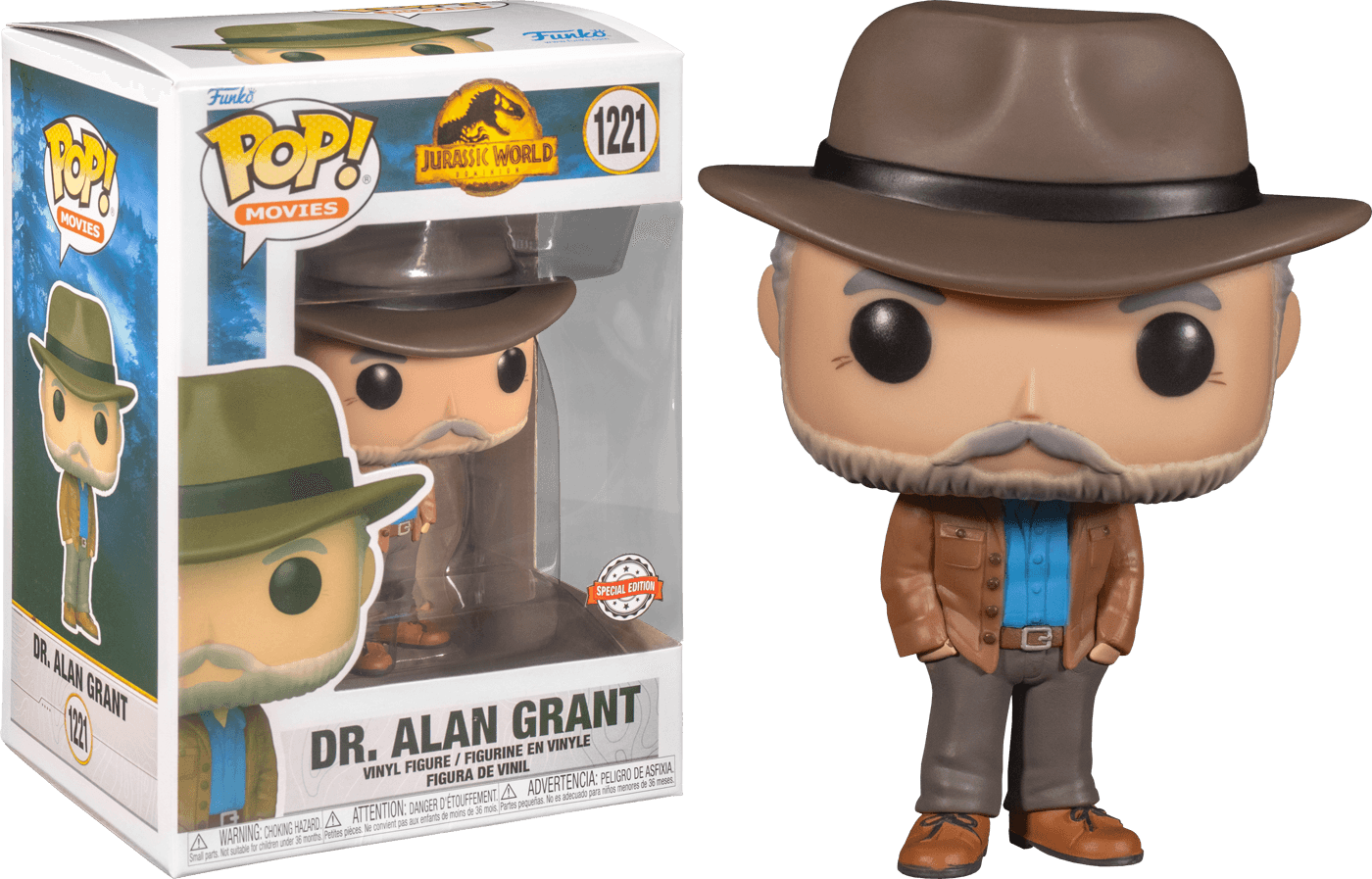 FUN62227 Jurassic World 3: Dominion - Alan Grant US Exclusive Pop! Vinyl [RS] - Funko - Titan Pop Culture