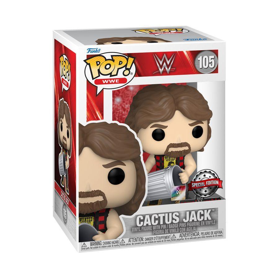 FUN62368 WWE - Cactus Jack w/Trash Can US Exclusive Pop! Vinyl with Pin [RS] - Funko - Titan Pop Culture