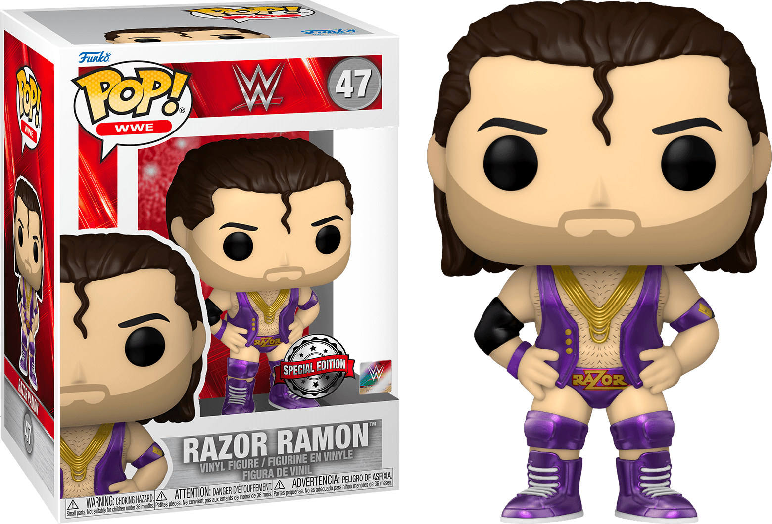 FUN62372 WWE - Razor Ramon Purple US Exclusive Pop! Vinyl [RS] - Funko - Titan Pop Culture