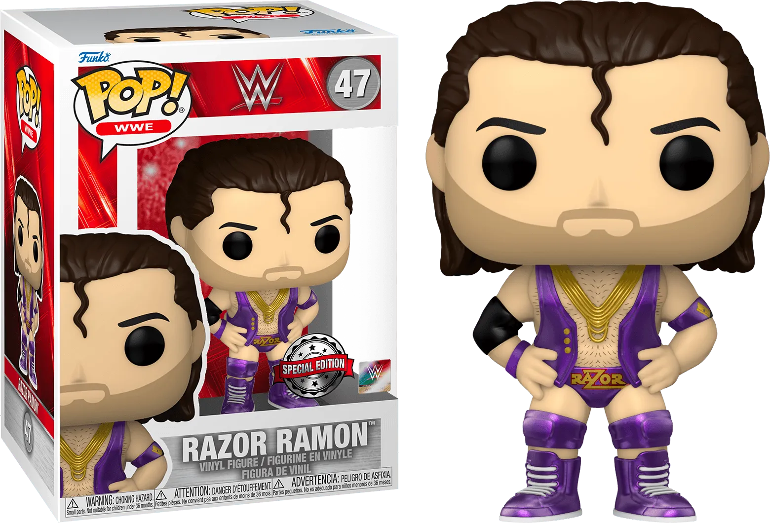 FUN62372 WWE - Razor Ramon Purple US Exclusive Pop! Vinyl [RS] - Funko - Titan Pop Culture