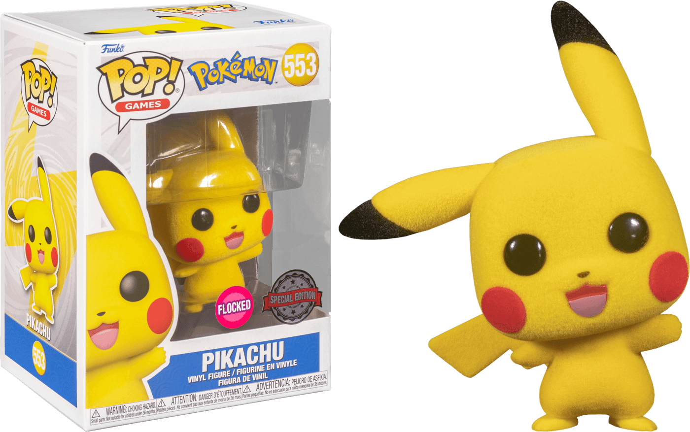 FUN62469 Pokemon - Pikachu Waving Flocked US Exclusive Pop! Vinyl [RS] - Funko - Titan Pop Culture