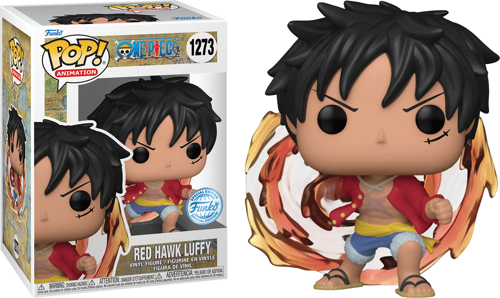 FUN62701 One Piece - Red Hawk Luffy US Exclusive (with chase) Pop! Vinyl [RS] - Funko TBA - Titan Pop Culture