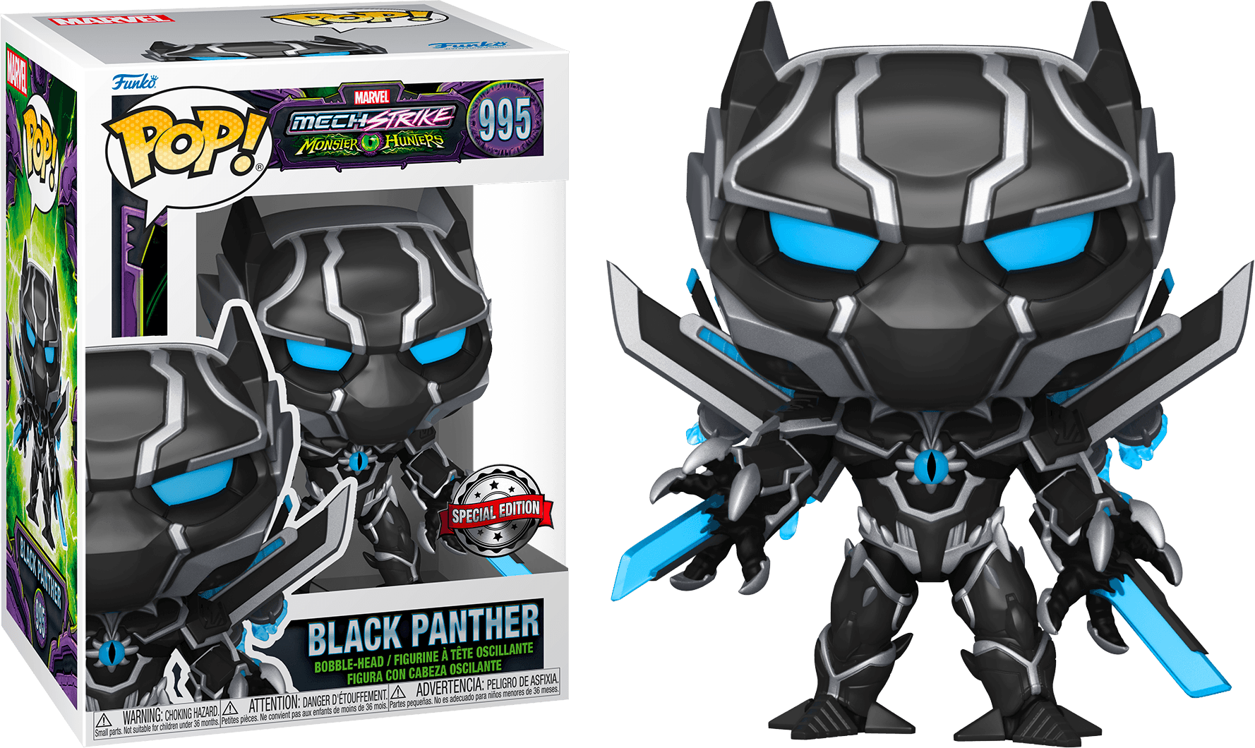 FUN63148 Marvel Mech Strike Monster Hunters - Black Panther US exclusive Pop! Vinyl [RS] - Funko - Titan Pop Culture