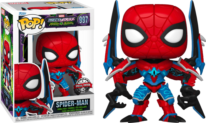 FUN63152 Marvel Mech Strike Monster Hunters - Spider-Man US Exclusive Pop! Vinyl [RS] - Funko - Titan Pop Culture