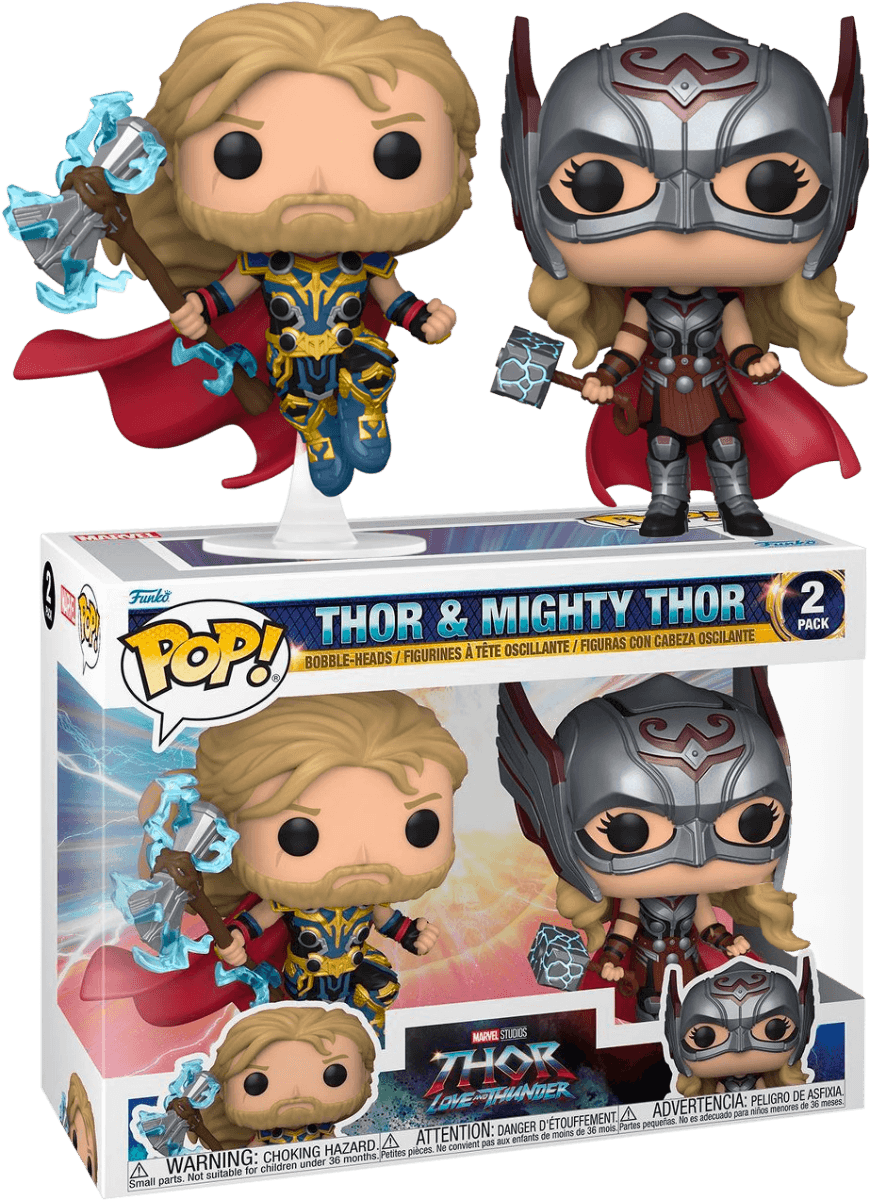 FUN63176 Thor 4: Love and Thunder - Thor & Mighty Thor Pop! 2Pk RS - Funko - Titan Pop Culture