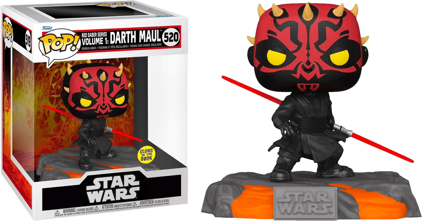 FUN63294 Star Wars - Red Sabre Series: Darth Maul Glow US Exclusive Pop! Deluxe [RS] - Funko - Titan Pop Culture