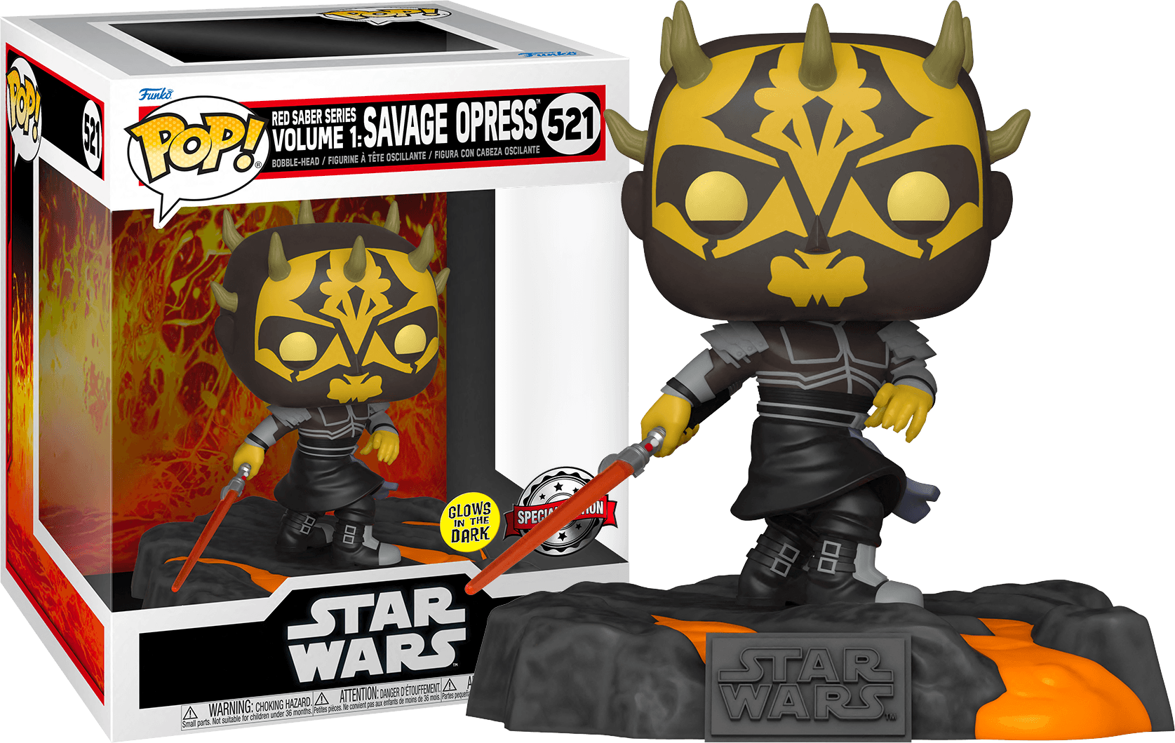 FUN63295 Star Wars - Red Saber Series: Savage Opress Glow US Exclusive Pop! Deluxe [RS] - Funko - Titan Pop Culture