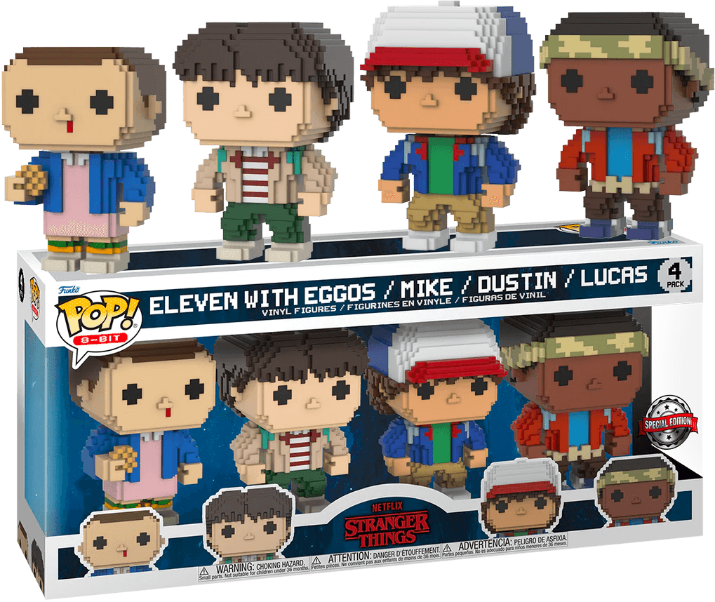 FUN63729 Stranger Things - 8-Bit Kids US Exclusive Pop! 4-Pack [RS] - Funko - Titan Pop Culture