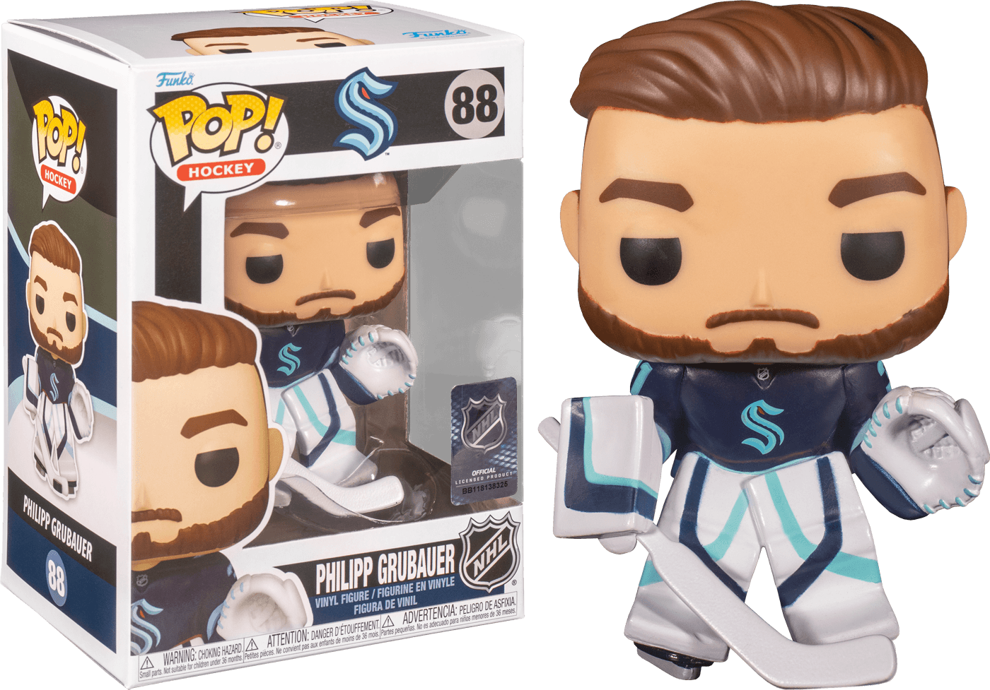 FUN64020 NHL: Kraken - Philipp Grubauer (Home Jersey) Pop! Vinyl - Funko - Titan Pop Culture