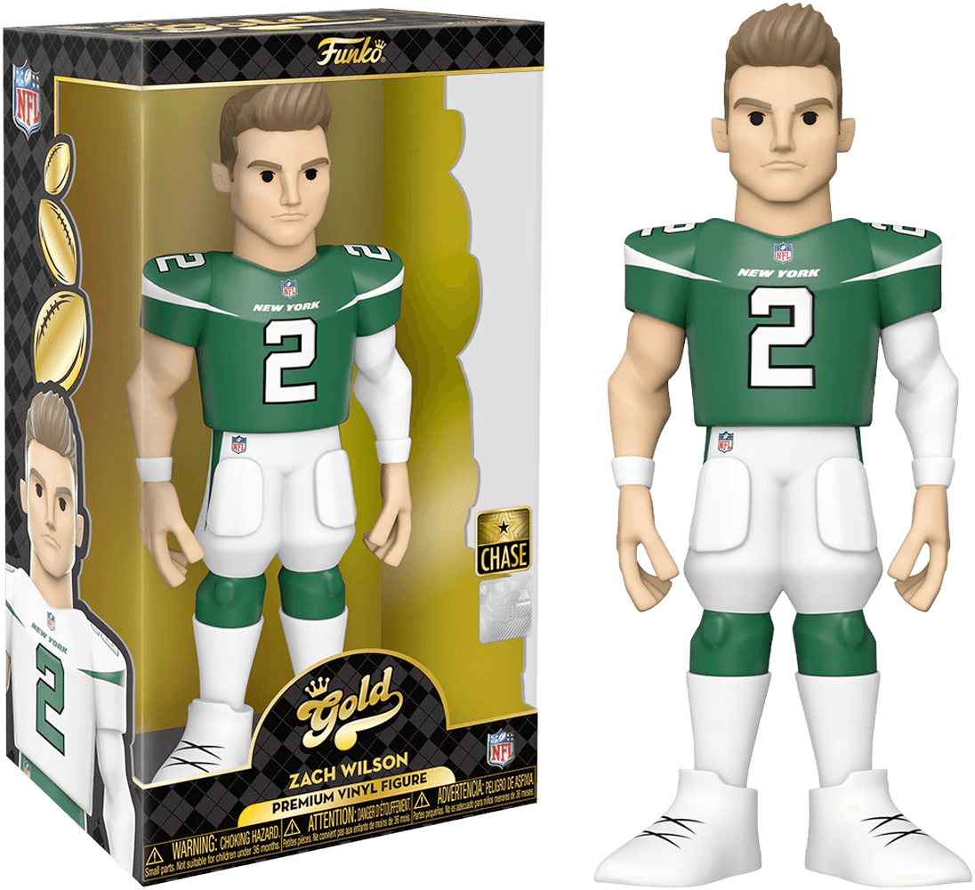 FUN64552 NFL: NY Jets - Zach Wilson (with chase) 12" Vinyl Gold - Funko - Titan Pop Culture