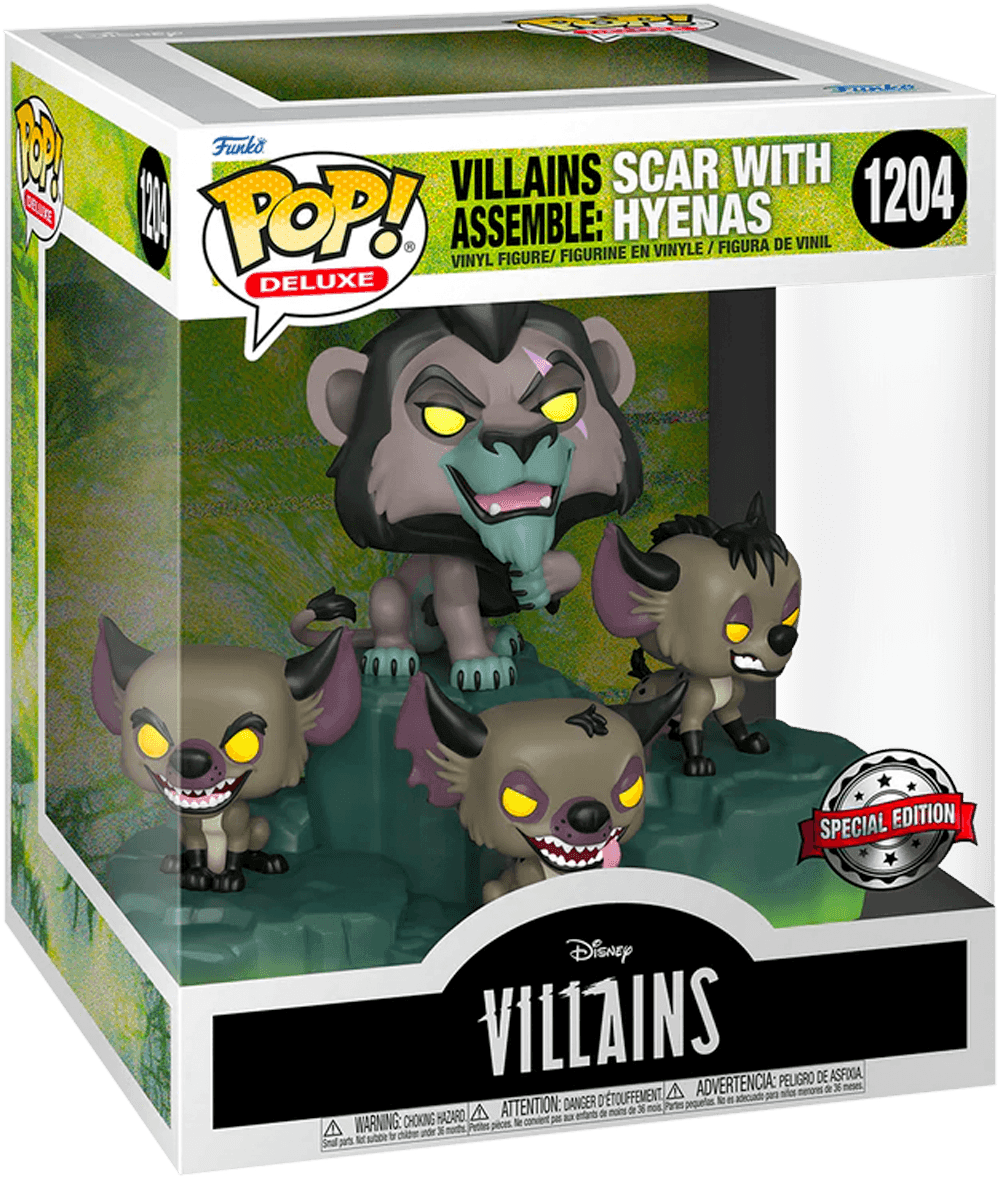 FUN64677 Disney Villains - Assemble - Scar with Hyenas Deluxe Diorama [RS] - Funko - Titan Pop Culture