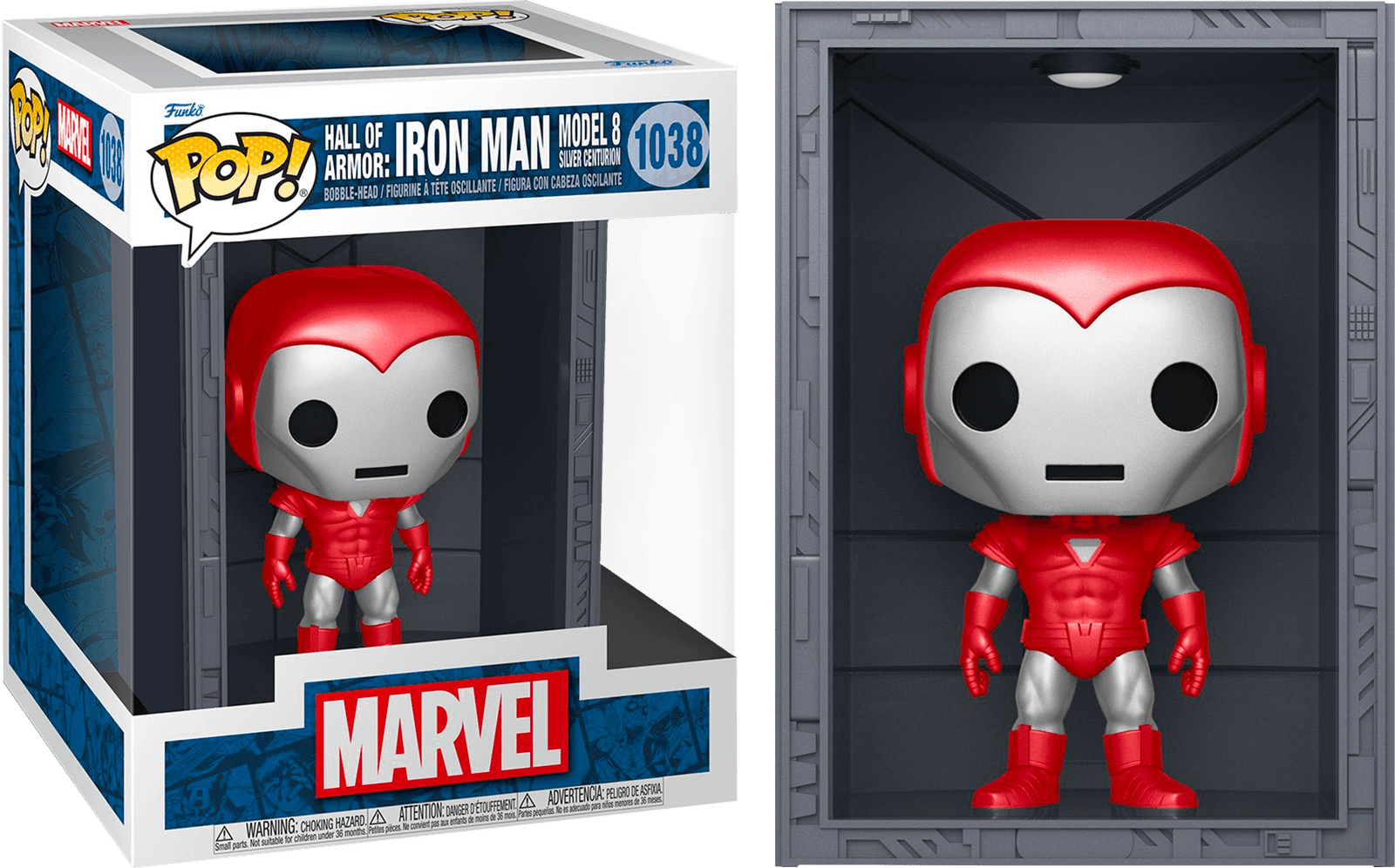 FUN64806 Marvel Comics - Hall of Armor: Iron Man Model 8 Silver Centurian Metallic Pop! Deluxe - Funko - Titan Pop Culture