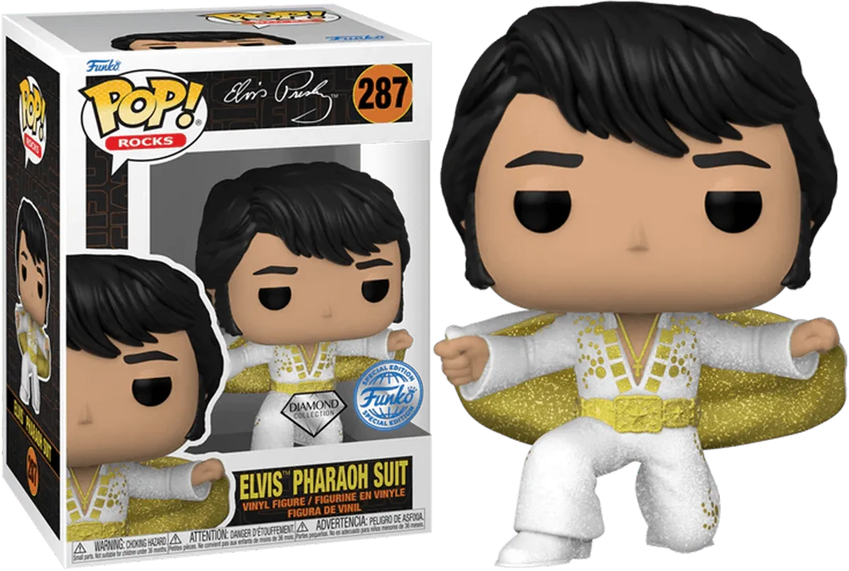 FUN65034 Elvis - Elvis Pharaoh Suit US Exclusive Diamond Glitter Pop! Vinyl [RS] - Funko - Titan Pop Culture