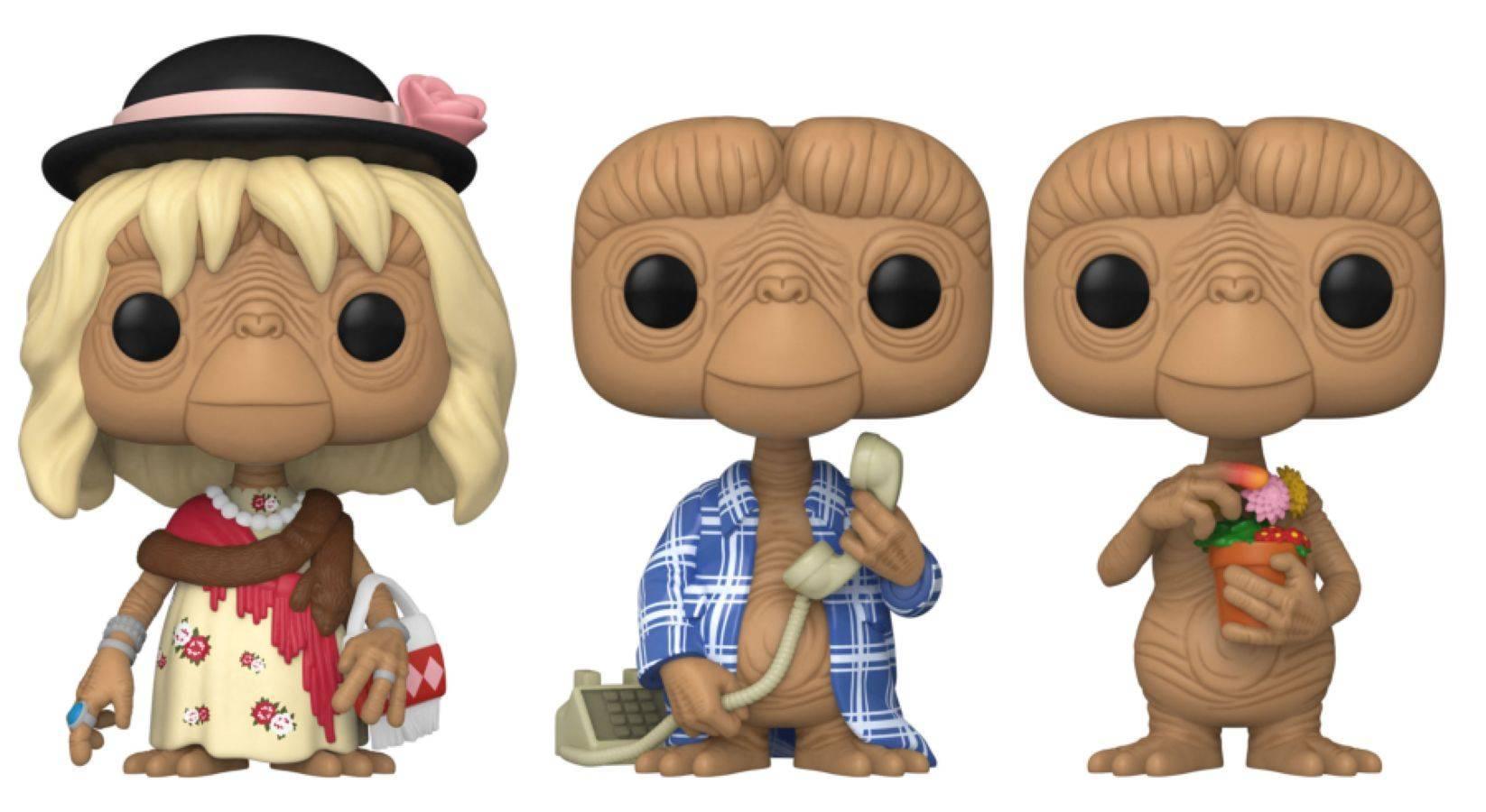 FUN65051 E.T. the Extra-Terrestrial - E.T. in Disguise, in Robe & with Flowers US Exclusive Pop! 3-Pack [RS] - Funko - Titan Pop Culture