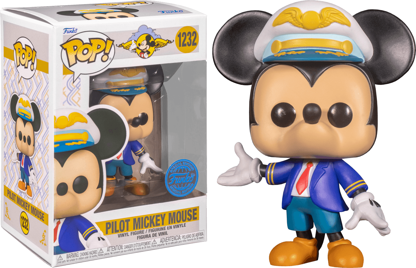 FUN66376 Disney - Pilot Mickey Mouse in Blue Suit D23 US Exclusive Pop! Vinyl [RS] - Funko - Titan Pop Culture
