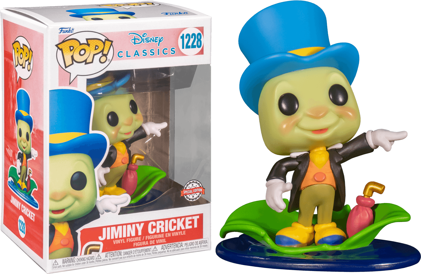 FUN66379 Disney Classics - Jiminy on Leaf D23 US Exclusive Pop! Vinyl [RS] - Funko - Titan Pop Culture