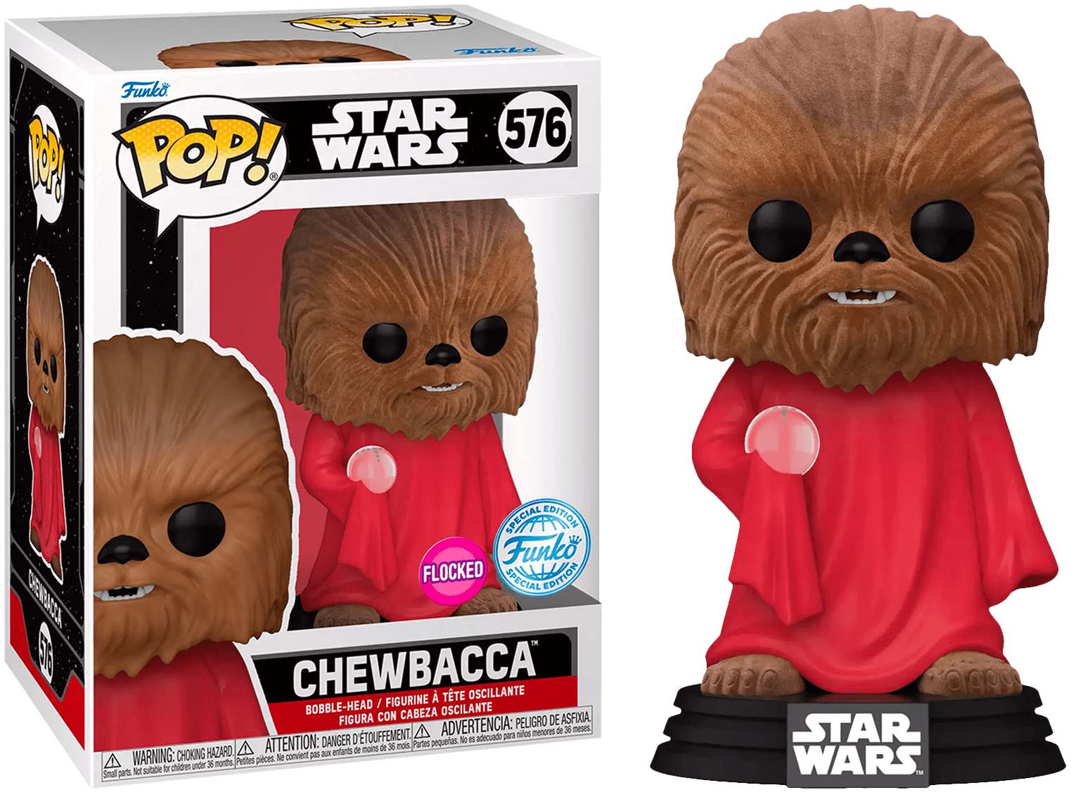 FUN66485 Star Wars - Chewbacca with Robe Flocked US Exclusive Pop! Vinyl [RS] - Funko - Titan Pop Culture