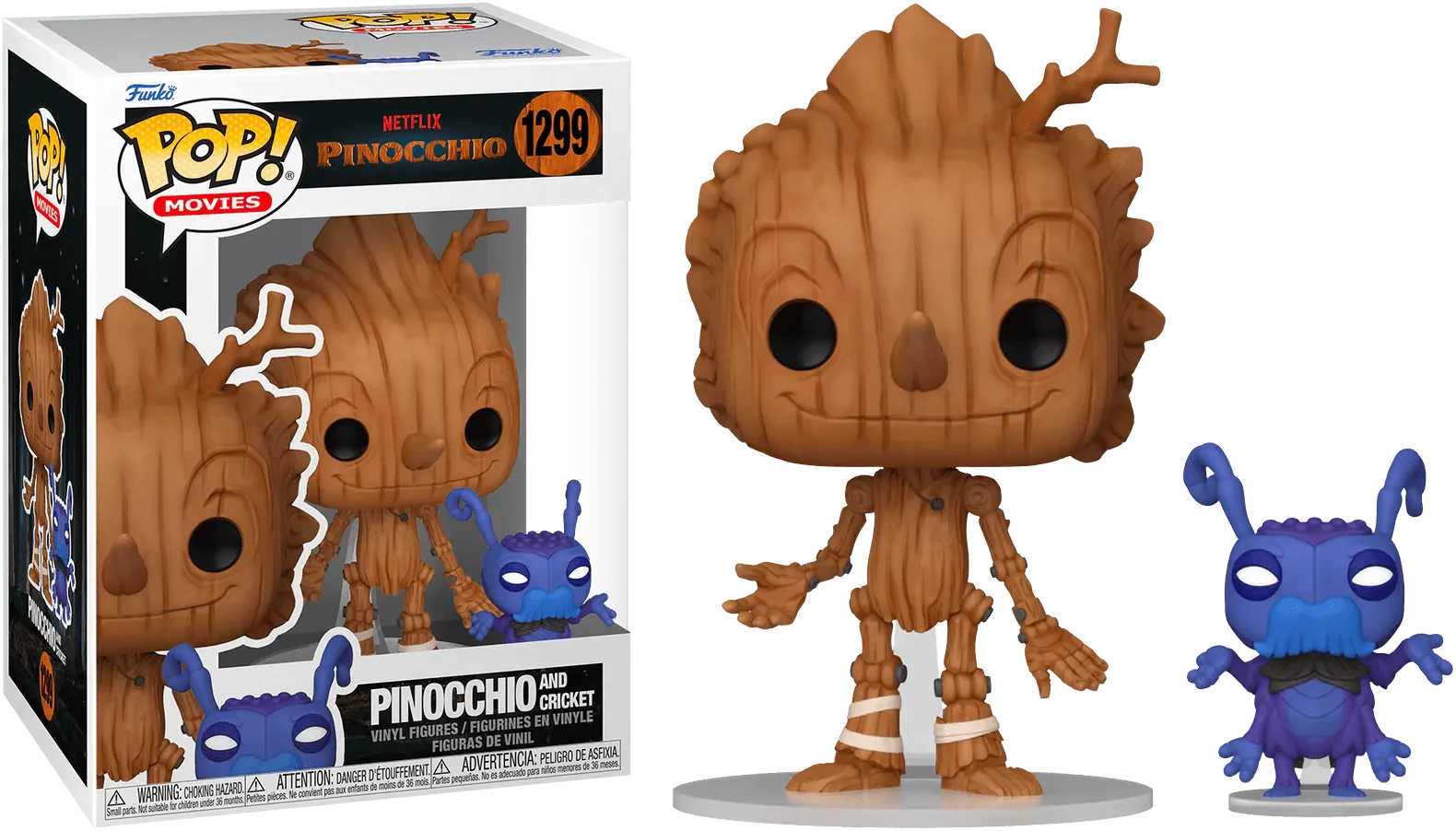 FUN67388 Guillermo del Toro's Pinocchio (2022) - Pinocchio & Cricket Pop! Vinyl - Funko - Titan Pop Culture