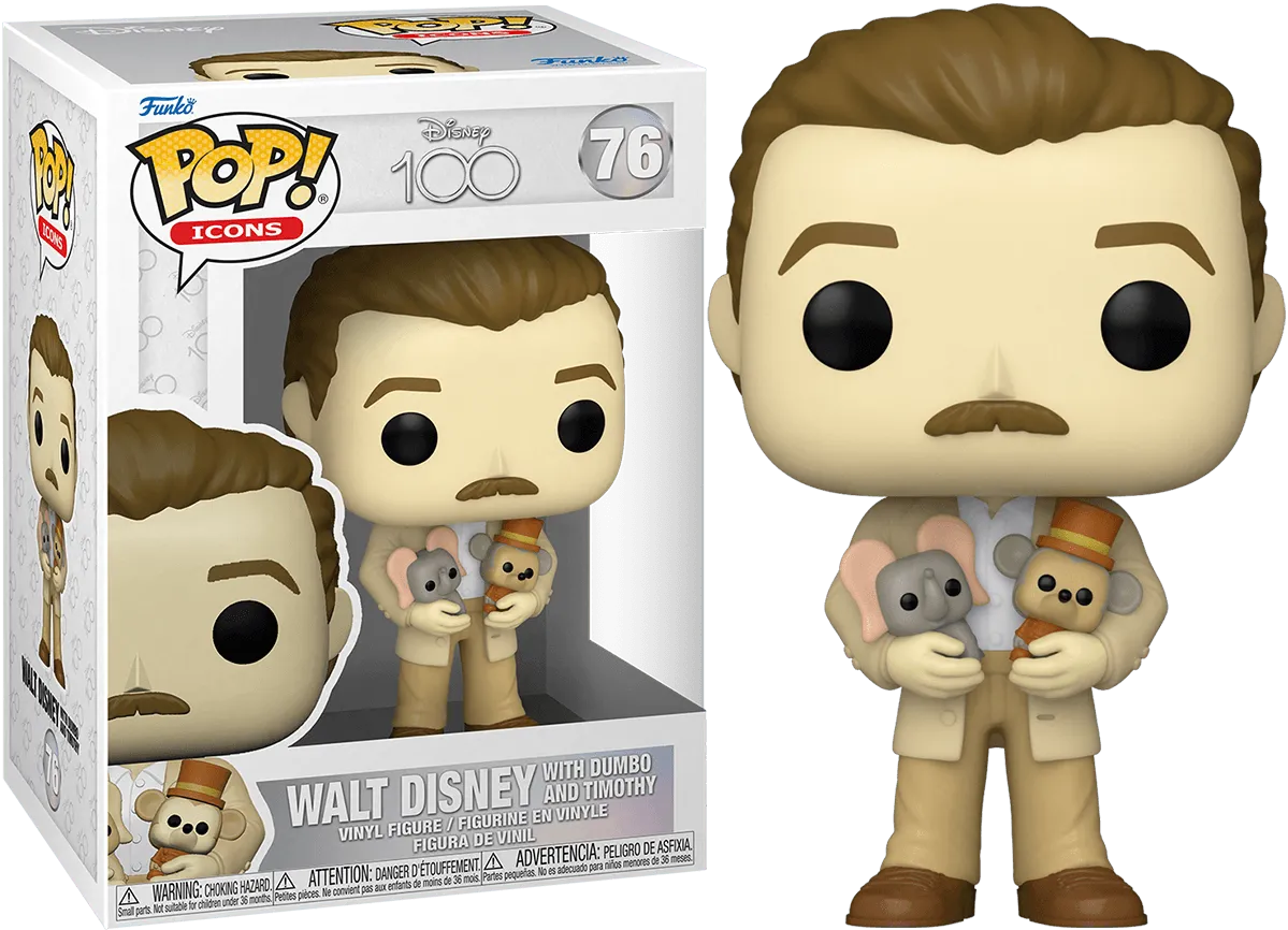 FUN67996 Disney 100th - Walt Disney with Dumbo & Timothy Pop! Vinyl - Funko - Titan Pop Culture